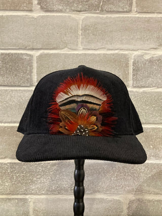 Corduroy Feather Cap