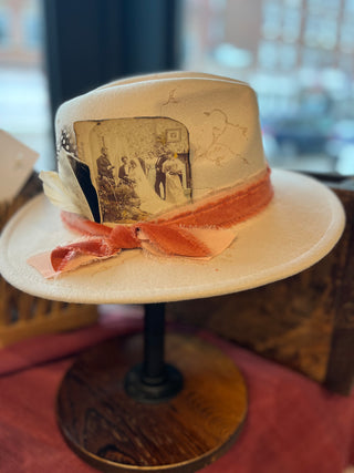 Tan Vintage Postcard Hat