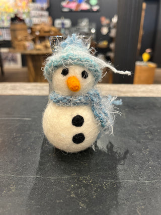 Felted Snowmen Ornaments