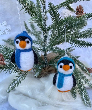 Felted Penquin Ornaments