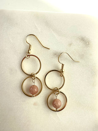 Natural Sunstone dangle earrings