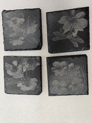 Dragon fly slate coaster