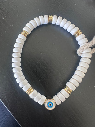 White Bracelet with greek eye