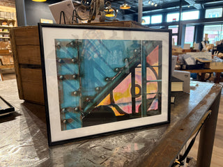 Wall Art: 11x14 Turquoise Rail Car Framed