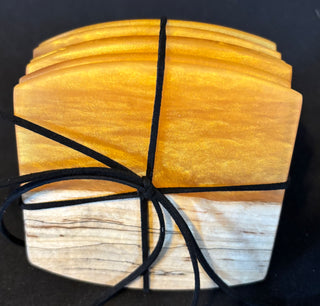 Coaster Set Oak/Gold