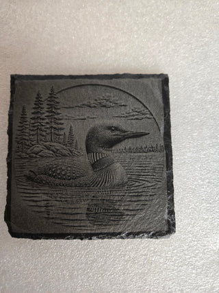 3D Loon slate coaster