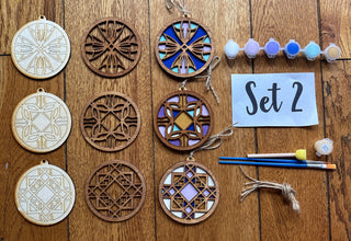 3 Pack Barn Quilt Pattern Ornaments