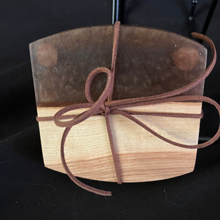 Coaster Set Oak/Bronze