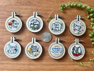 Circle Snarky Embroidery Magnet