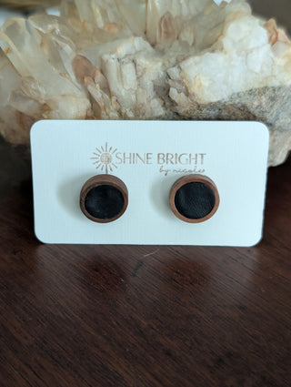 Black Clay Stud Earrings