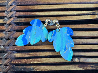 Cerulean Palms Blue Green Earrings