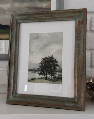 Framed Print - Lone Tree, green wood frame, 8x10 in.