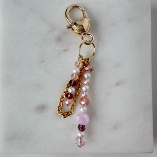 Bag Charm Pink and Pearl