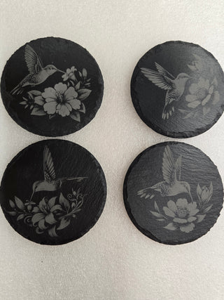 Humming bird slate coaster