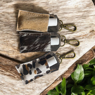 Leather Chapstick Case w/Clip