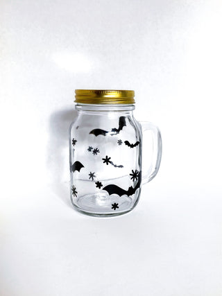Frickin' Bats Glass Mason Jar w/Handle