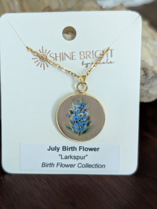 July Birth Flower Clay Necklace