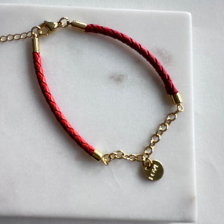 Leather Orange Bracelet