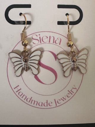 White Butterfly Earrings