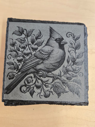 Cardinal slate coaster