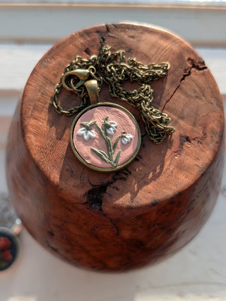 January Birth Flower Clay Necklace