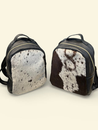 Cowhide and Leather Mini Backpack