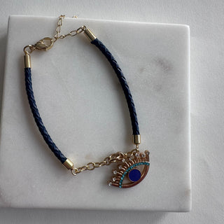 Leather Blue Bracelet