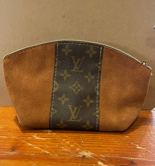 Suede LV Makeup Bag