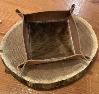 Leather and Cowhide Valet Tray
