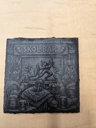 SKOL bar slate coaster