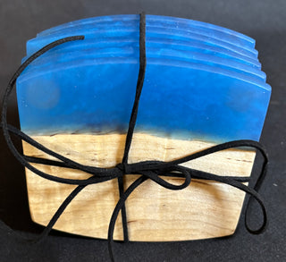 Coaster Set Maple/Blue