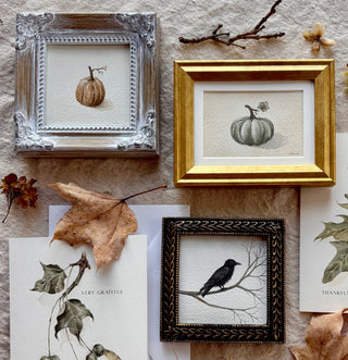 Framed watercolor painting - Fall