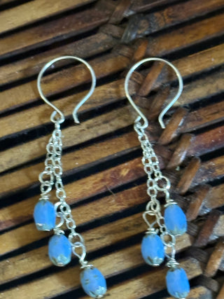Sky Blue Glass Bead Earrings