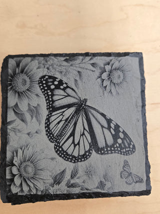 Monarch slate coaster