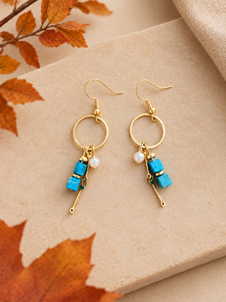 Earrings Blue and Pearl