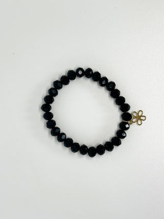 Black Bracelet with Flower