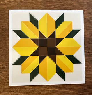 Sunflower Barn Quilt Sticker 2