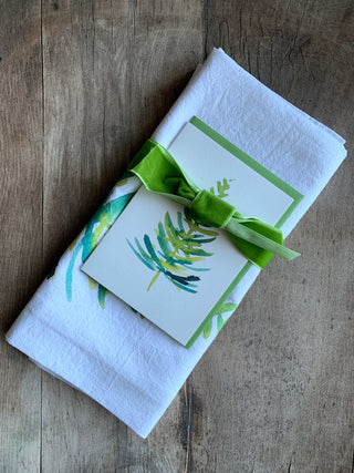 Holiday floursack towel w/card