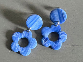 Flower Power Earrings  Blue