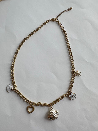 Ocean and Flower Charms Necklace