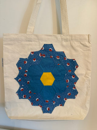Vintage Quilt Flower Tote