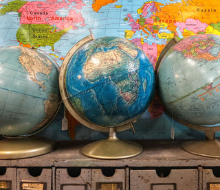 Greeting Card: Globes and Maps
