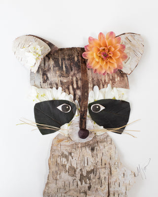 Girl Raccoon Nature Art Card