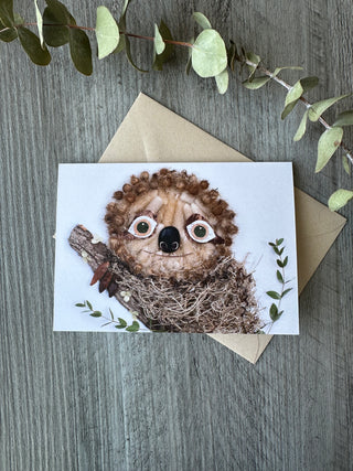 Sloth "Burnie" Nature Art Card