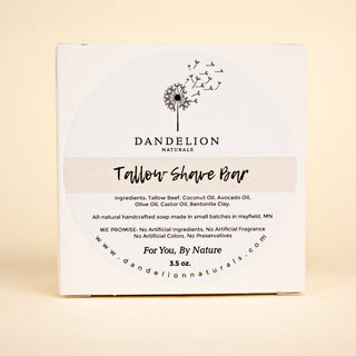 Unscented Tallow Shave Bar Soap