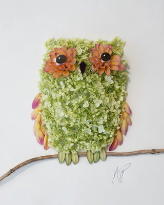 Dahlia Owl Nature Art Print