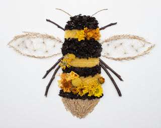 Bee with comb Nature art print