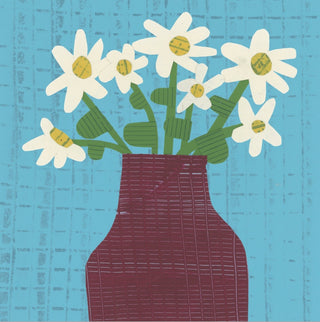 Greeting Card: White Flowers in a Vase