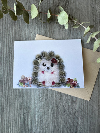 Hedgehog "Buttons" Nature Art Card