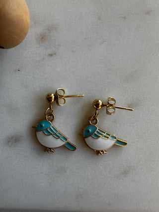 Light Blue Bird Earrings
